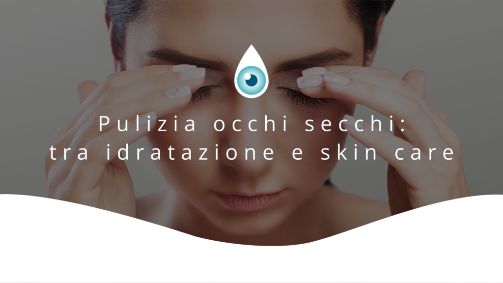 Copertina dell'articolo con titolo e logo Hylocchio. Sullo sfondo, una donna truccata che si sfiora le palpebre con le dita